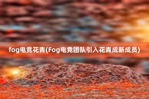 fog电竞花青(Fog电竞团队引入花青成新成员)