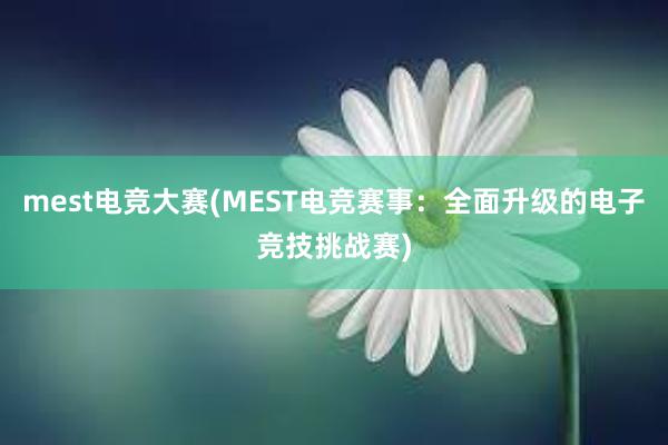 mest电竞大赛(MEST电竞赛事：全面升级的电子竞技挑战赛)