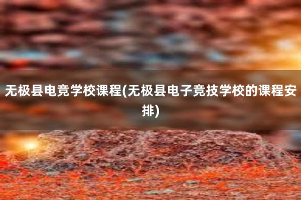 无极县电竞学校课程(无极县电子竞技学校的课程安排)