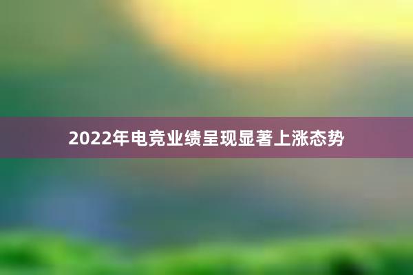 2022年电竞业绩呈现显著上涨态势