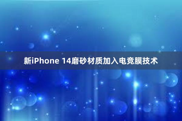 新iPhone 14磨砂材质加入电竞膜技术