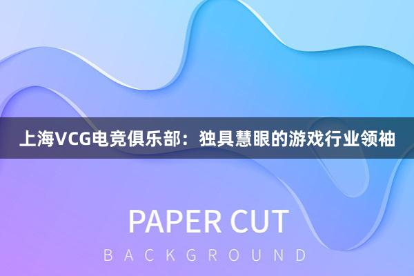 上海VCG电竞俱乐部：独具慧眼的游戏行业领袖