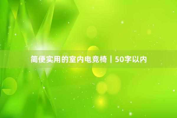 简便实用的室内电竞椅｜50字以内